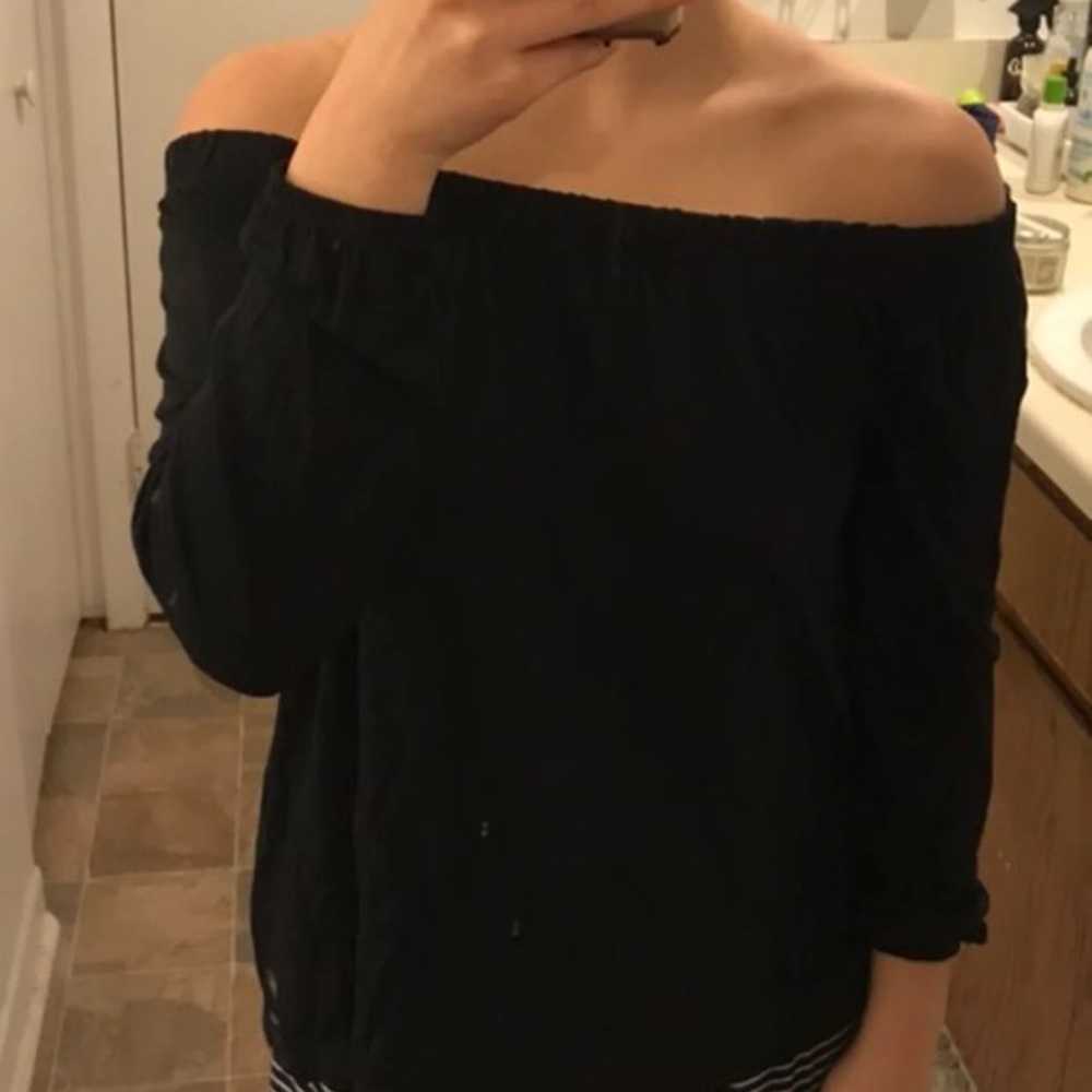 Black off shoulder shirt